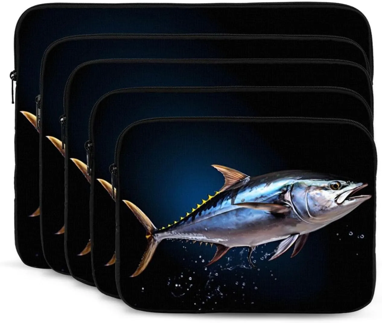 Tuna Pattern Shockproof Portable Laptop 17 inch Sleeve Bag for Men and Women - Ideal for Business Travel, School, and Daily Use