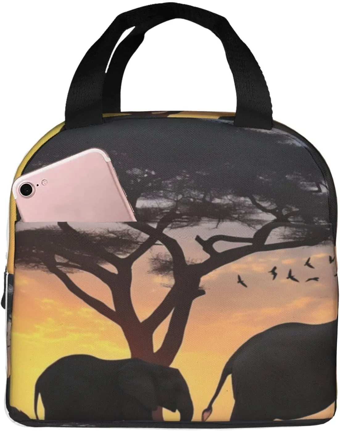 Twilight in the Grassland Lunch Bag Lunch Box for Women & Men â€“ Leakproof Cute Cooler Lunch Tote Bag, Large Capacity for Work Travel Picnic