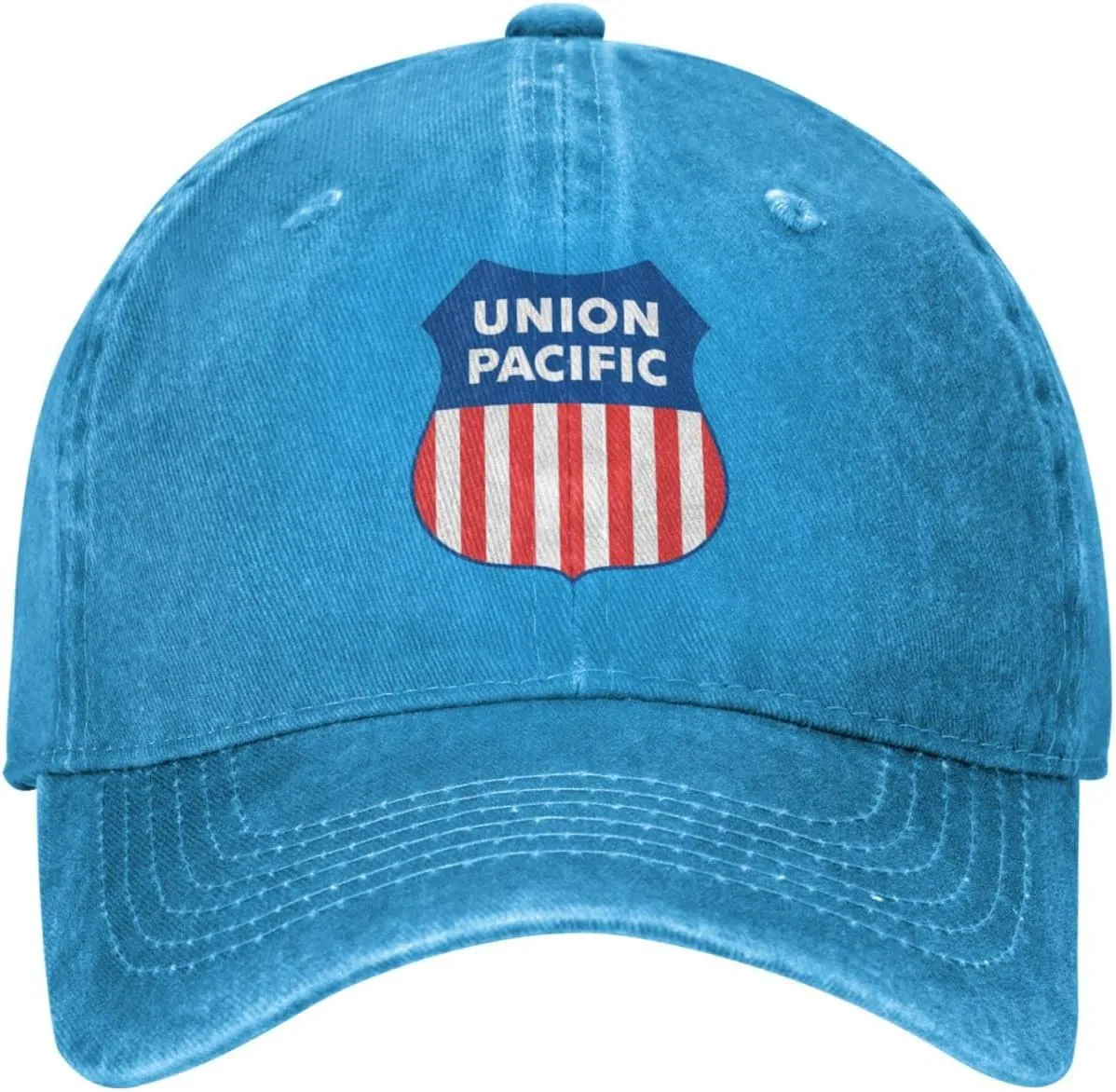 Union Pacific Railroad Denim Trucker Hat Baseball Cap for Men Or Women Cowboy