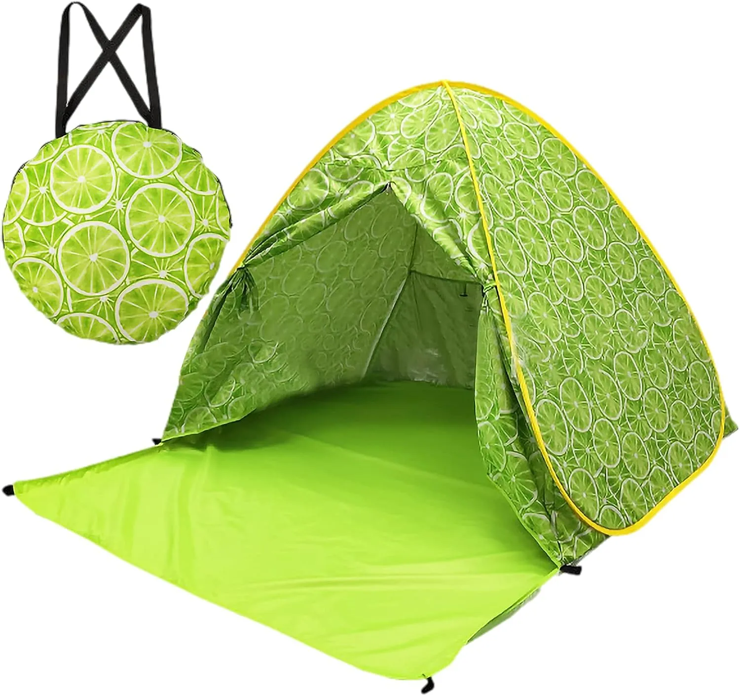 UV-Protection Pop-Up Beach Tent Portable Foldable Quick Set-Up Sun Shelter Cover with Zipper Door