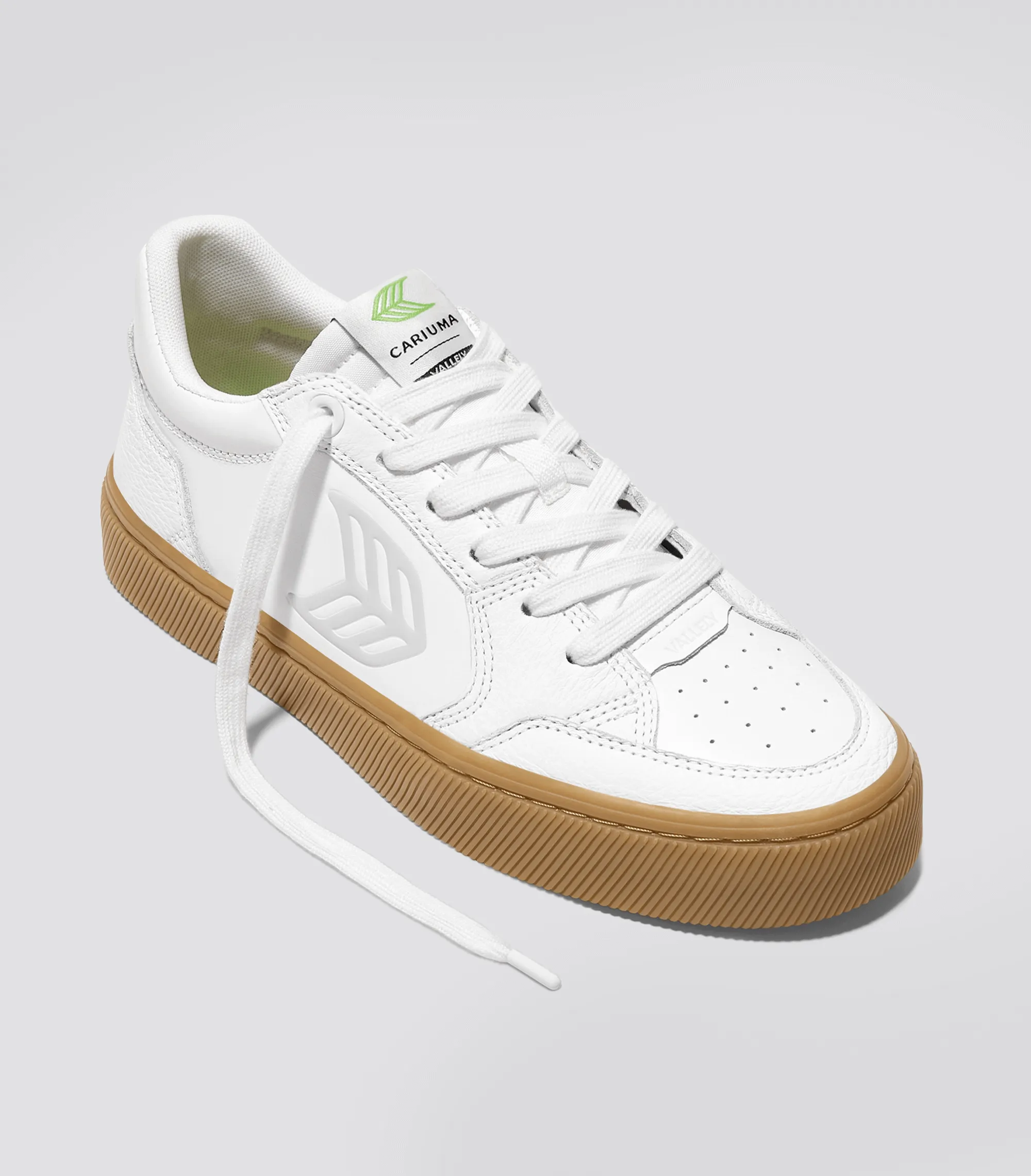 VALLELY Gum White Leather Ice Logo Sneaker
