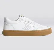 VALLELY Gum White Leather Ice Logo Sneaker