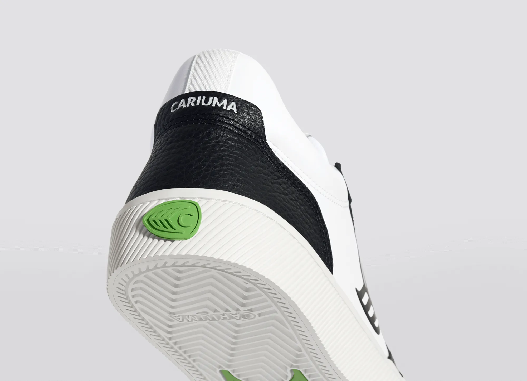 VALLELY White Leather Black Accents Sneaker