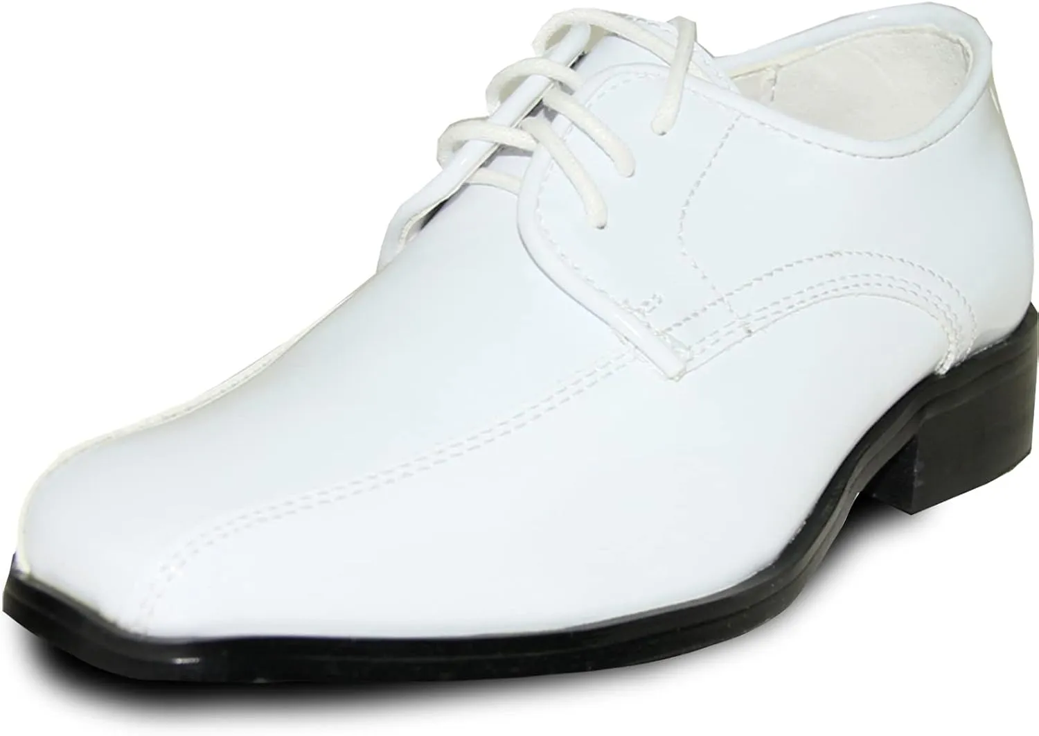 VANGELO Men Dress Shoe TAB and Tux Oxford Formal Tuxedo for Prom Wedding Uniform Medium and Wide Width Black Grey Ivory White Patent