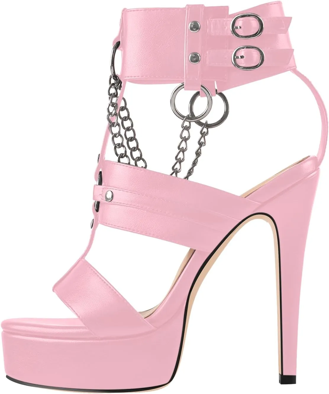 VERISSON Women's Stiletto High Heel Sandals Cross Bands Open Toe Platform Ankle Sandals Party Dress