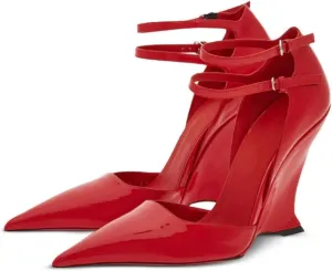 Vertundy Women's Ankle Strap Pumps Closed Pointed Toe Wedge High Heels Sandals Spring Fashion Wedding Bride Pumps Shoes