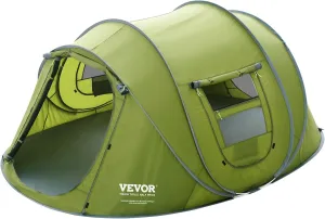 VEVOR Camping Tent,3/4/6 Person Tent，Easy Setup Waterproof Backpacking Tent, with Door and Window, for Outdoor Family Camping, Hiking, Hunting, Mountaineering Travel