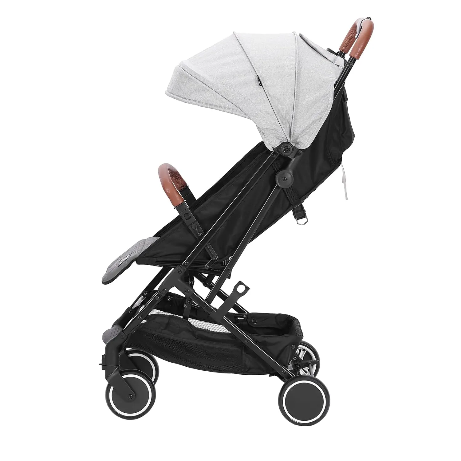 VEVOR Standard Baby Infant Stroller, Toddler Stroller with 95°-150° Adjustable Backrest & & 0/90°Adjustable Footrest & One-Click Folding, Newborn Stroller with Cup Holder and Carry Bag, Light Grey