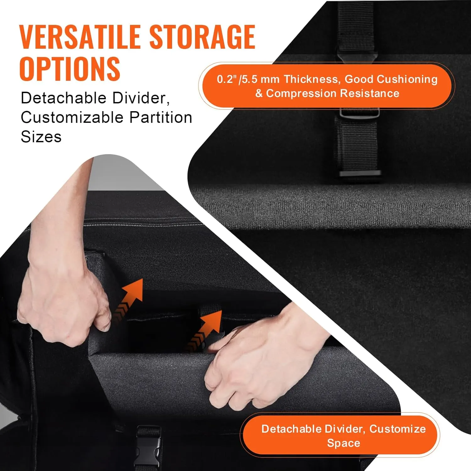 VEVOR Telescope Case, 30”, Telescope Storage Bag with Fixed Buckles, Multi-Pocket & Detachable Divider, Shock-Absorbent Telescope Travel Carrying Case for Optical Tube & Tripod, Counterweight Pocket