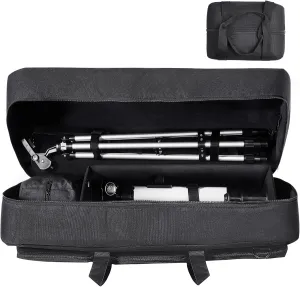 VEVOR Telescope Case, 30”, Telescope Storage Bag with Fixed Buckles, Multi-Pocket & Detachable Divider, Shock-Absorbent Telescope Travel Carrying Case for Optical Tube & Tripod, Counterweight Pocket