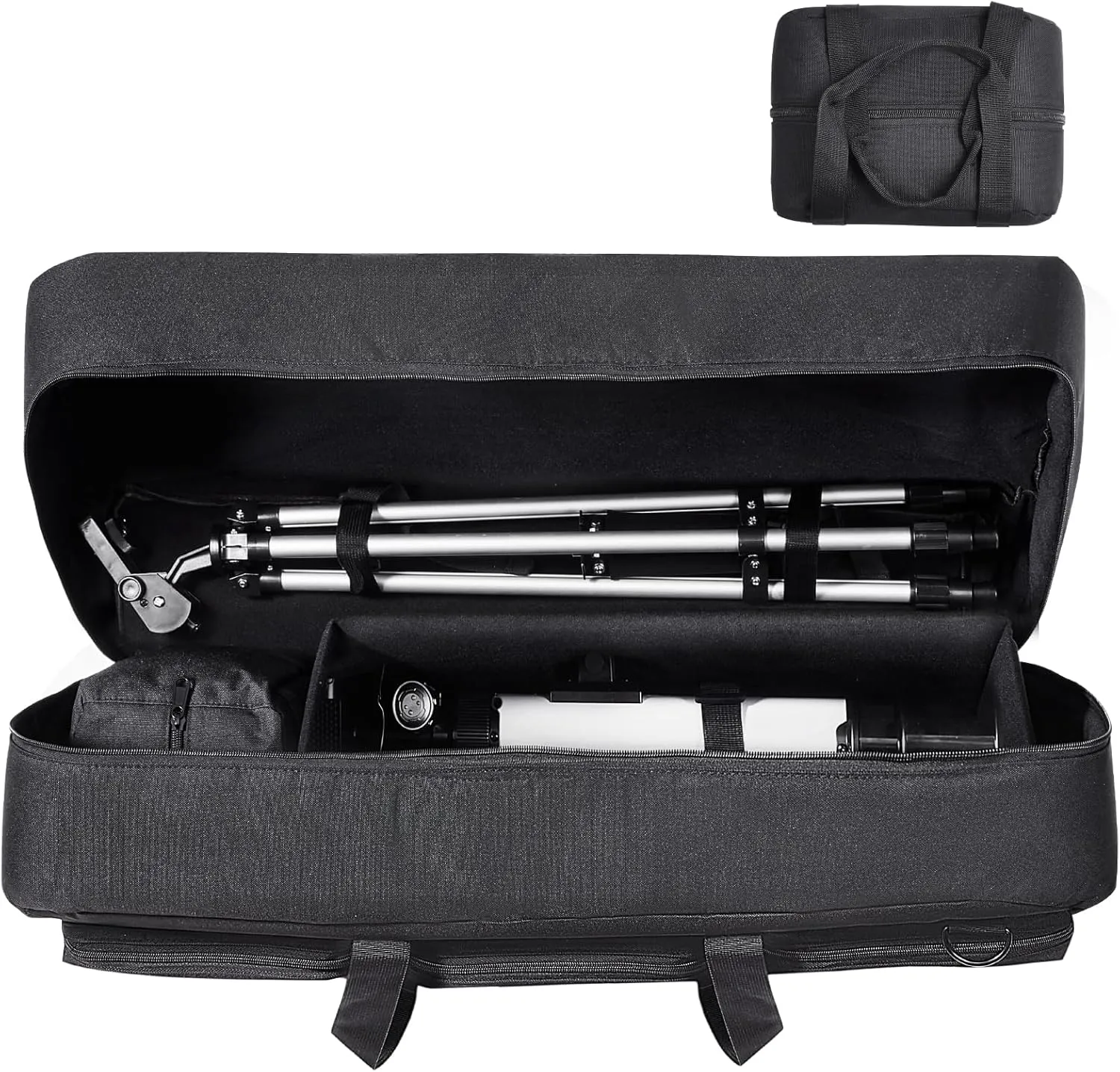 VEVOR Telescope Case, 30”, Telescope Storage Bag with Fixed Buckles, Multi-Pocket & Detachable Divider, Shock-Absorbent Telescope Travel Carrying Case for Optical Tube & Tripod, Counterweight Pocket