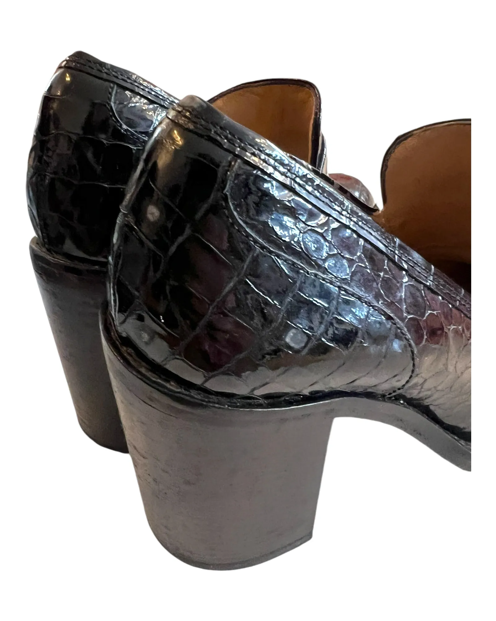 Vintage Freelance Classics Brown Leather French Loafer Heels