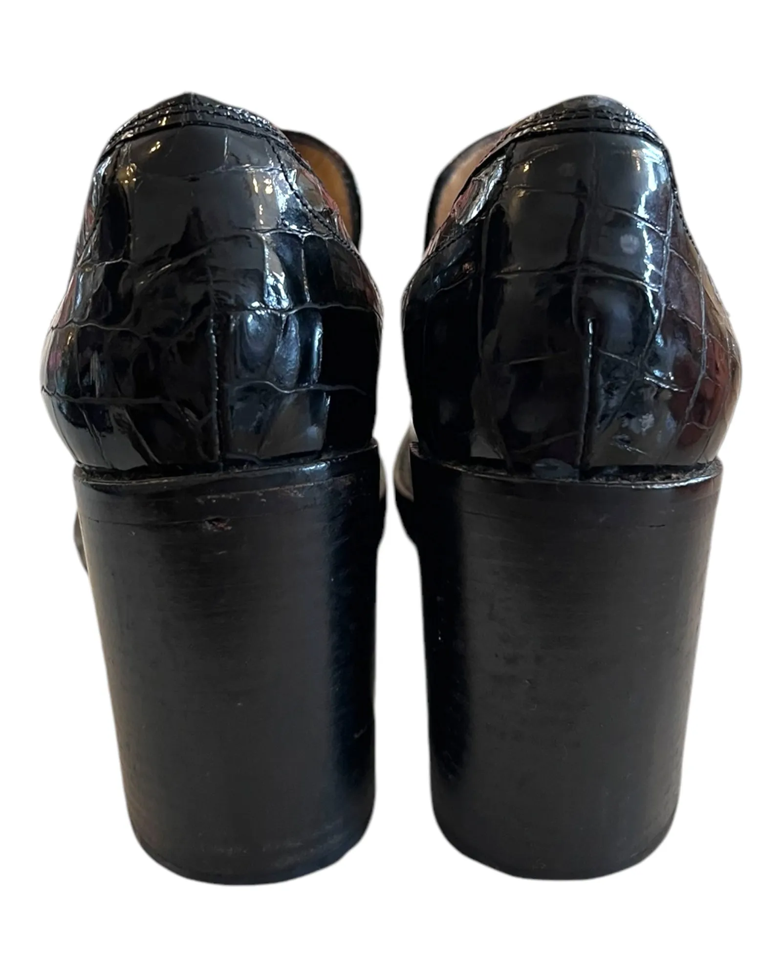 Vintage Freelance Classics Brown Leather French Loafer Heels