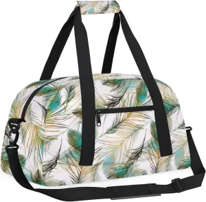 Vintage Peacock Feathers 18 inch Small Gym Bag for Women and Men, Lightweight Carry On Weekender Bag Mini Duffel Bag for Travel Sports Workout