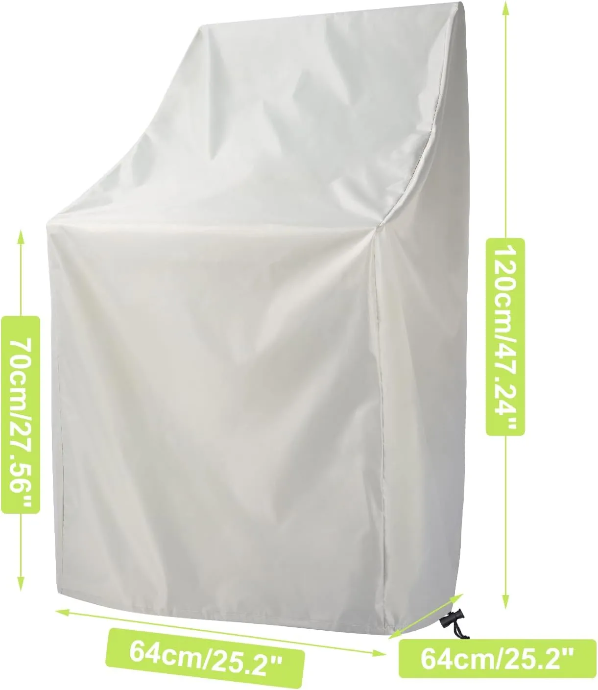 Waterproof Stackable Chair Covers, Uranshin Outdoor Patio Furniture Covers Stacked Chairs 210D Oxford Lounge Chair Covers Outdoor Stack Chairs for All Weather Protection,25"L x 25"W x 47”H (Beige)