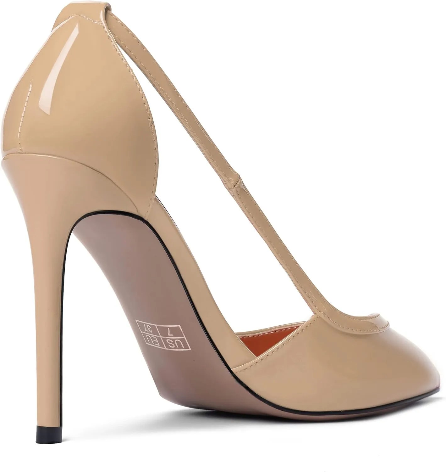 WAYDERNS Womens Adjustable Strap Wedding Pointed Toe Buckle Fashion Patent Ankle Strap Stiletto High Heel Pumps Shoes 4 Inch