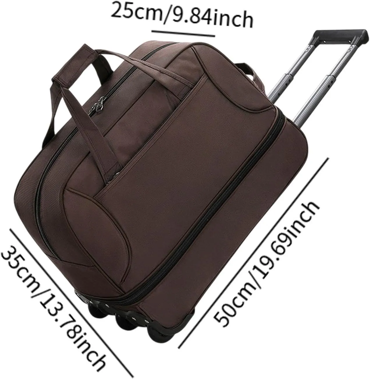 Wheeled Duffel Bag for Travel And Outdoor Activities, Brown