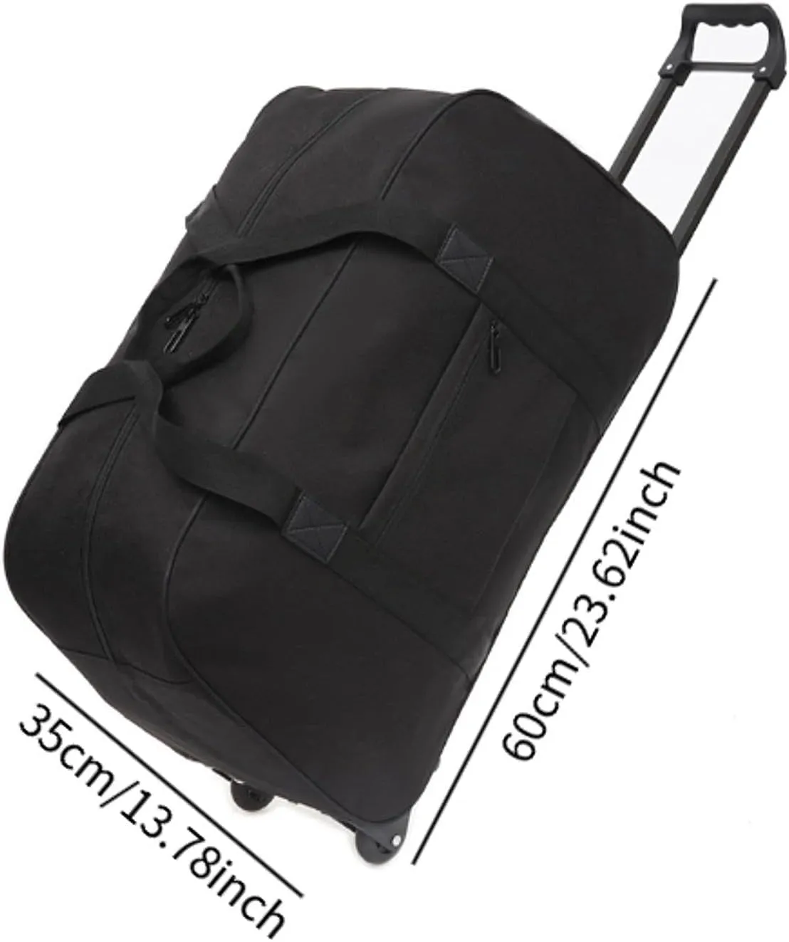 Wheeled Duffel Bag,Luggage Case,Multifunction Handbag Carrier,Adults Suitcase,Rolling Travel Bag for Traveling,Business Trip, black