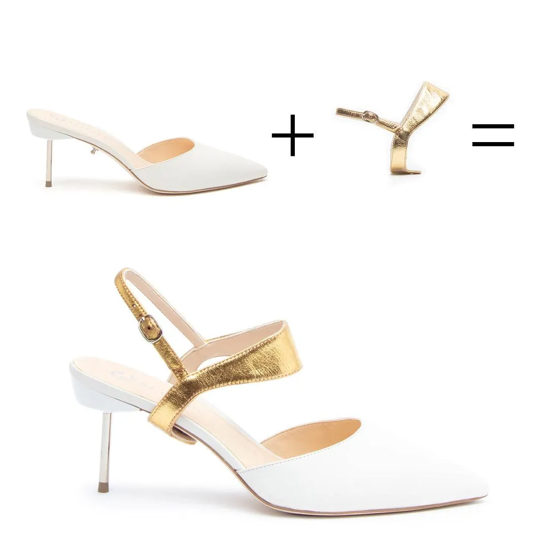 White Stiletto   Gold Elsie