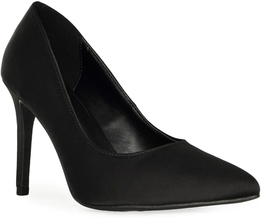 Wild Diva Trina-01 Womens Pointy Toe Dress High Stiletto Heel Pumps, Black