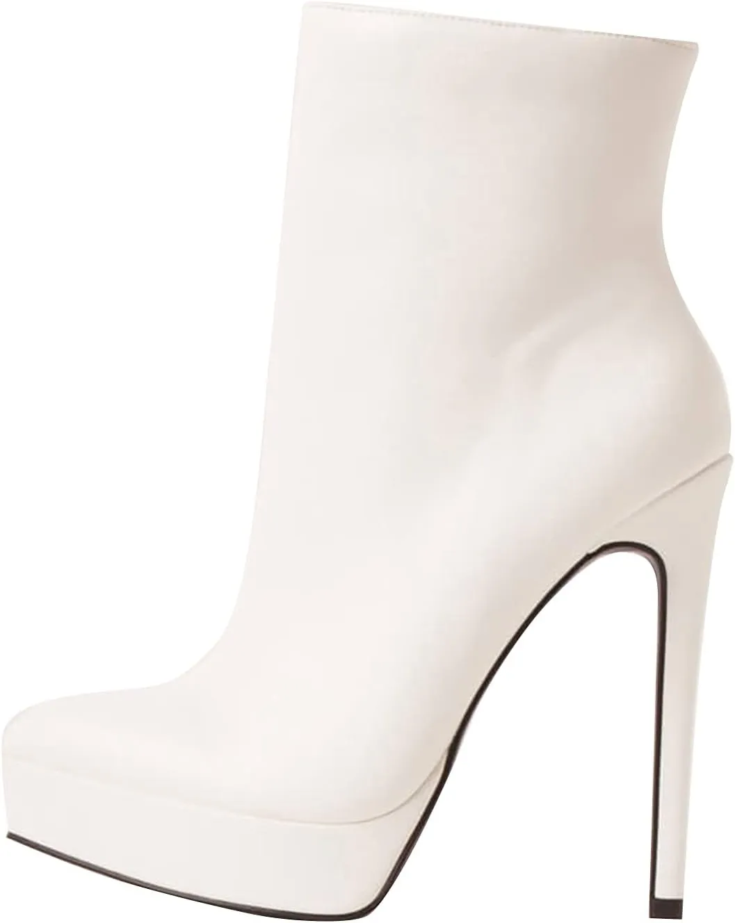 Wild Diva Womens Pointy Toe Side Zipper Platform Stiletto Heel Ankle Boots Booties