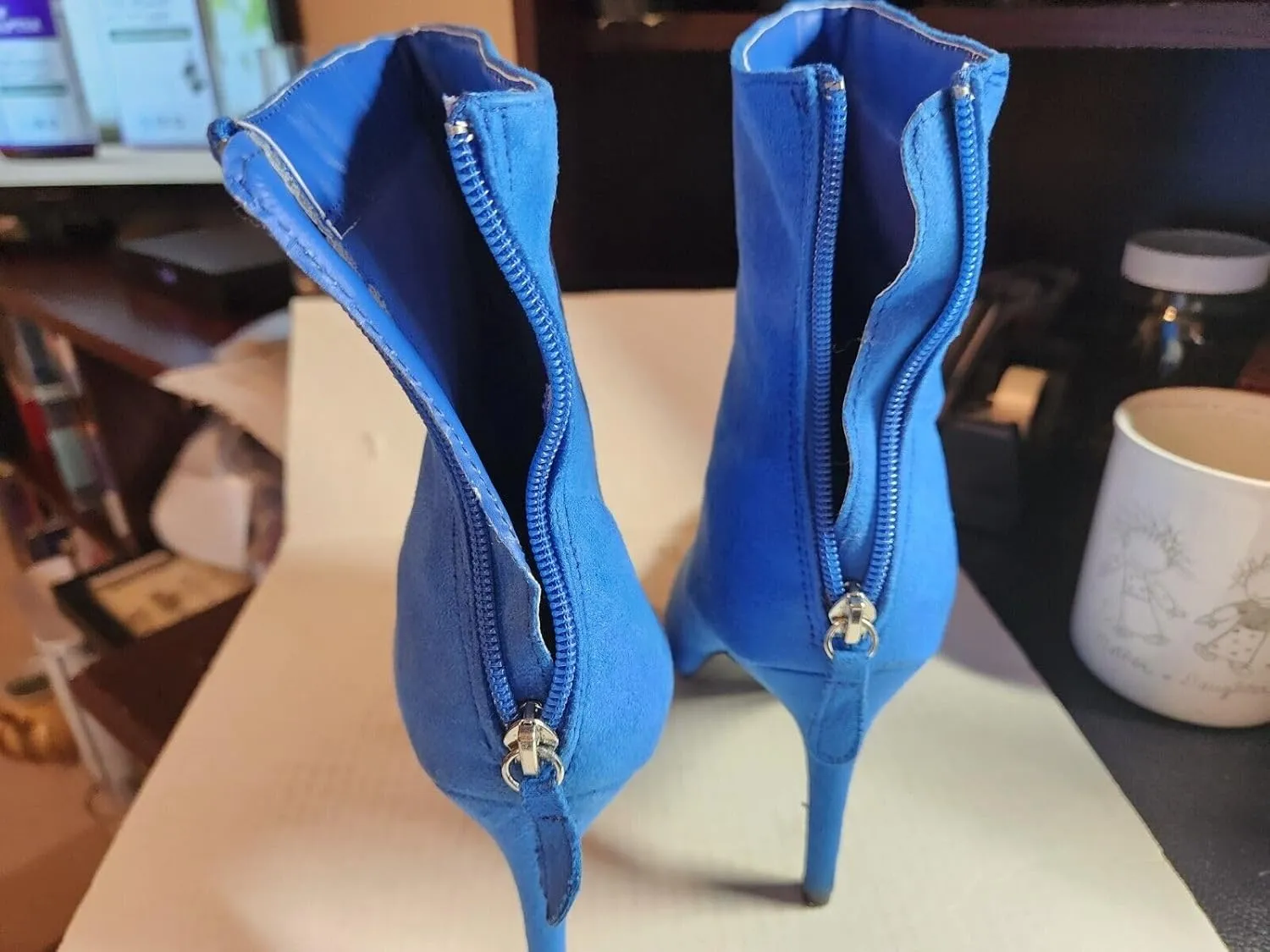 Wild Diva Womens Pointy Toe Stiletto High Heel Zipper Ankle Boots Booties