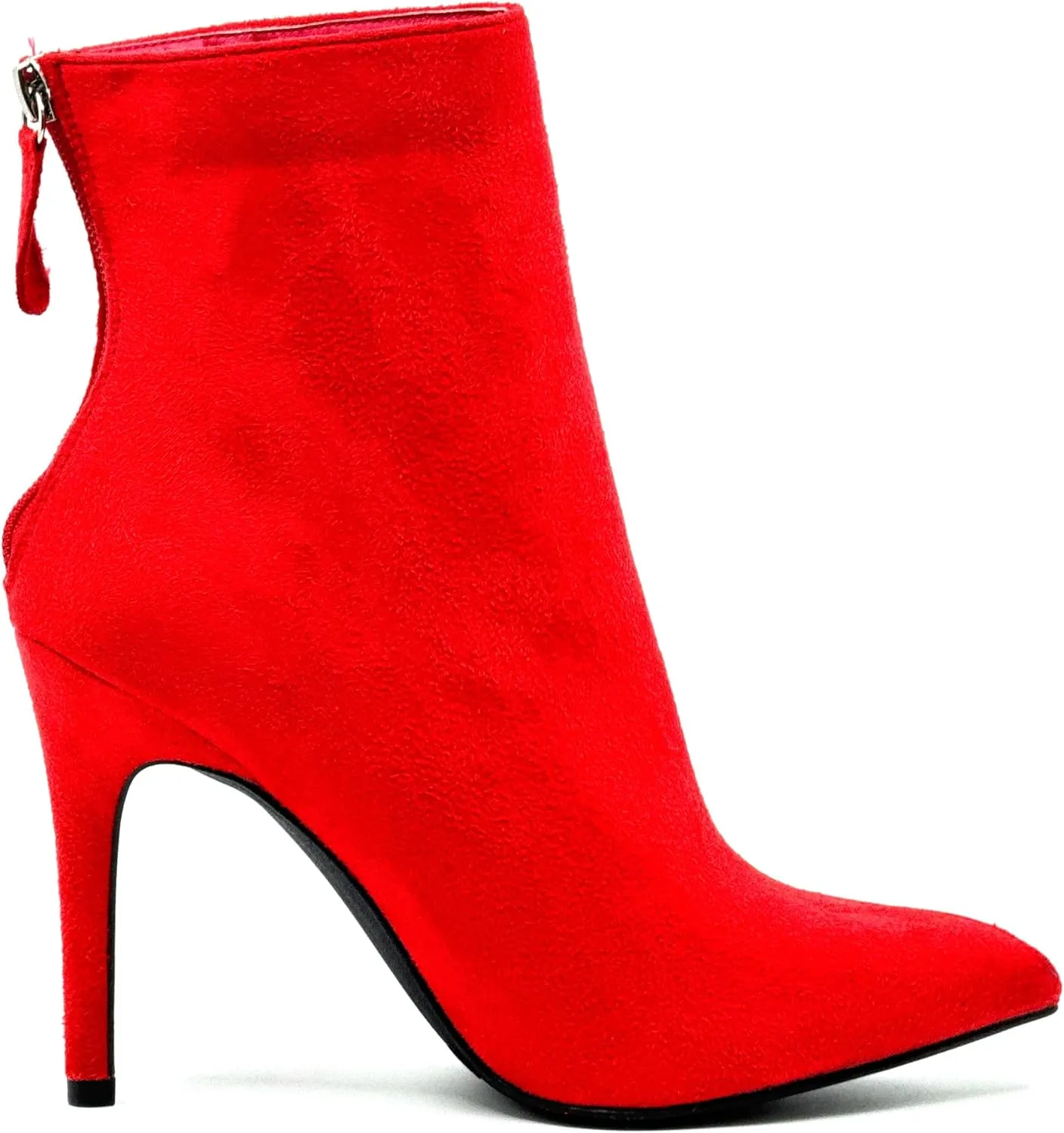 Wild Diva Womens Pointy Toe Stiletto High Heel Zipper Ankle Boots Booties
