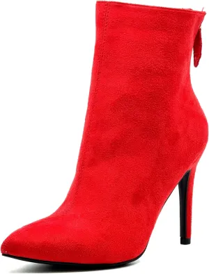 Wild Diva Womens Pointy Toe Stiletto High Heel Zipper Ankle Boots Booties