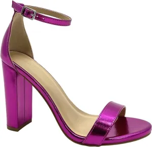 Wild Diva Women's Single Band Chunky Heel Sandal with Ankle Strap Morris-01, 12