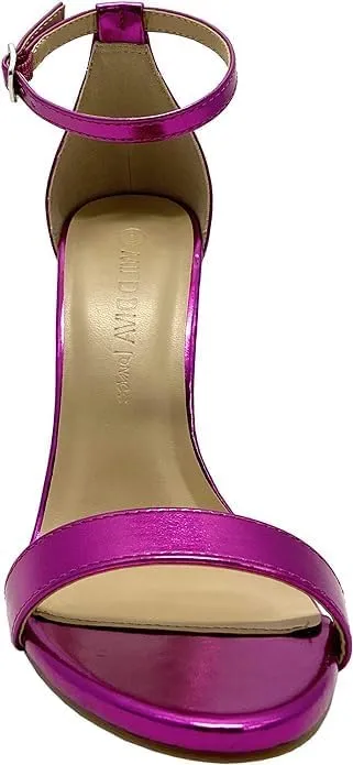 Wild Diva Women's Single Band Chunky Heel Sandal with Ankle Strap Morris-01, 12