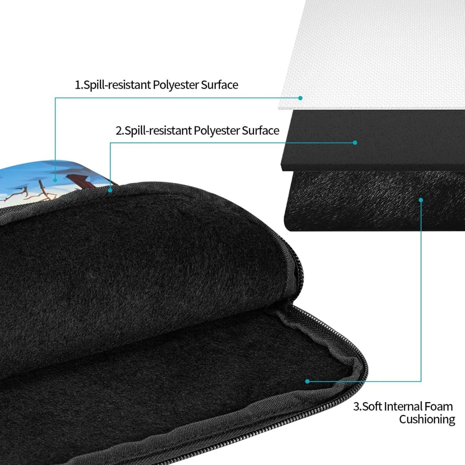 Winter Landscape Pattern Shockproof Portable Laptop 13 inch Sleeve Bag for Men and Women - Ideal for Business Travel, School, and Daily Use