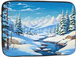 Winter Landscape Pattern Shockproof Portable Laptop 13 inch Sleeve Bag for Men and Women - Ideal for Business Travel, School, and Daily Use