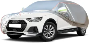 WOLWES Car Cover are Suitable for Audi A1 allstreet All-Weather Windproof, Snowproof, Rainproof, UV-Protected and Breathable All-Season Universal with Side Door Zip Oxford Cloth Car Cover (Color : Wh