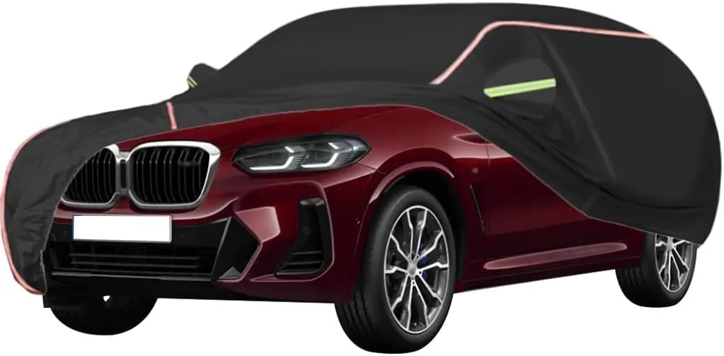 WOLWES Car Cover are Suitable for BMW X2/X3/X3 M40i All-Weather Windproof, Snowproof, Rainproof, UV-Protected and Breathable All-Season Universal with Side Door Zip Oxford Cloth Car Cover (Color : Bl