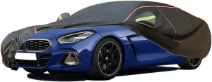 WOLWES Car Cover are Suitable for BMW Z4 M40i All-Weather Windproof, Snowproof, Rainproof, UV-Protected and Breathable All-Season Universal with Side Door Zip Oxford Cloth Car Cover (Color : Black,