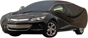WOLWES Car Cover are Suitable for Chevrolet Volt All-Weather Windproof, Snowproof, Rainproof, UV-Protected and Breathable All-Season Universal with Side Door Zip Oxford Cloth Car Cover (Color : Black