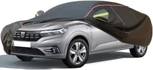 WOLWES Car Cover are Suitable for Dacia Logan Saloon All-Weather Windproof, Snowproof, Rainproof, UV-Protected and Breathable All-Season Universal with Side Door Zip Oxford Cloth Car Cover (Color : B