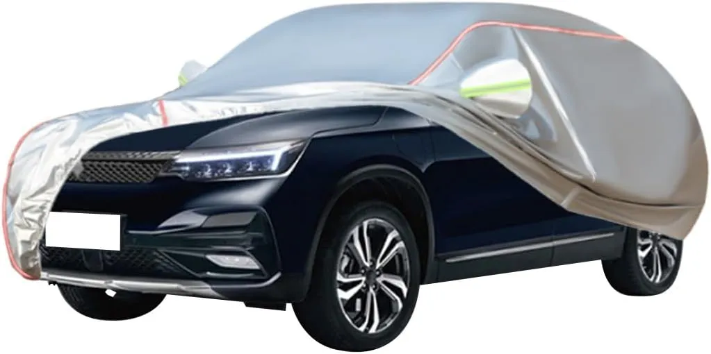 WOLWES Car Cover are Suitable for Elaris Beo All-Weather Windproof, Snowproof, Rainproof, UV-Protected and Breathable All-Season Universal with Side Door Zip Oxford Cloth Car Cover (Color : White)