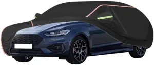 WOLWES Car Cover are Suitable for Ford Mondeo Wagon All-Weather Windproof, Snowproof, Rainproof, UV-Protected and Breathable All-Season Universal with Side Door Zip Oxford Cloth Car Cover (Color : Bl