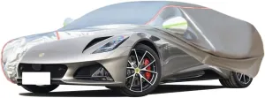 WOLWES Car Cover are Suitable for Lotus Emira All-Weather Windproof, Snowproof, Rainproof, UV-Protected and Breathable All-Season Universal with Side Door Zip Oxford Cloth Car Cover (Color : White)