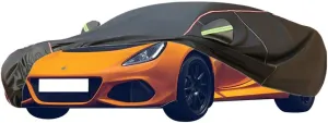 WOLWES Car Cover are Suitable for Lotus Exige All-Weather Windproof, Snowproof, Rainproof, UV-Protected and Breathable All-Season Universal with Side Door Zip Oxford Cloth Car Cover (Color : Black)
