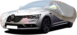WOLWES Car Cover are Suitable for Renault Talisman Sedan All-Weather Windproof, Snowproof, Rainproof, UV-Protected and Breathable All-Season Universal with Side Door Zip Oxford Cloth Car Cover (Color