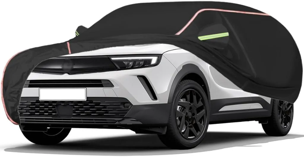 WOLWES Car Cover Are Suitable For Vauxhall/Opel Mokka GS/Ultimate All-weather Windproof, Snowproof, Rainproof, UV-protected And Breathable All-season Universal With Side Door Zip Oxford Cloth Car Cove