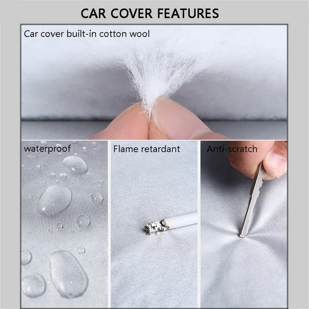 WOLWES Car Covers Are Suitable For Buick Cascada Convertible 2016-2019 All-weather Windproof, Snowproof, Rainproof, UV-protected And Breathable All-season Universal With Side Door Zip Oxford Cloth Car
