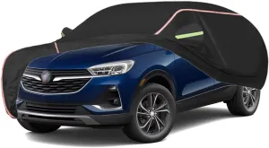 WOLWES Car Covers are Suitable for Buick Encore GX 2020-2024 All-Weather Windproof, Snowproof, Rainproof, UV-Protected and Breathable All-Season Universal with Side Door Zip Oxford Cloth Car Covers (