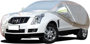 WOLWES Car Covers are Suitable for Cadillac SRX 2004-2016 All-Weather Windproof, Snowproof, Rainproof, UV-Protected and Breathable All-Season Universal with Side Door Zip Oxford Cloth Car Covers (Col