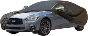 WOLWES Car Covers Are Suitable For Infiniti Q50/Q50 Hybrid 2014-2024 All-weather Windproof, Snowproof, Rainproof, UV-protected And Breathable All-season Universal With Side Door Zip Oxford Cloth Car C
