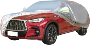 WOLWES Car Covers are Suitable for Infiniti QX55 2022-2024 All-Weather Windproof, Snowproof, Rainproof, UV-Protected and Breathable All-Season Universal with Side Door Zip Oxford Cloth Car Covers (Co