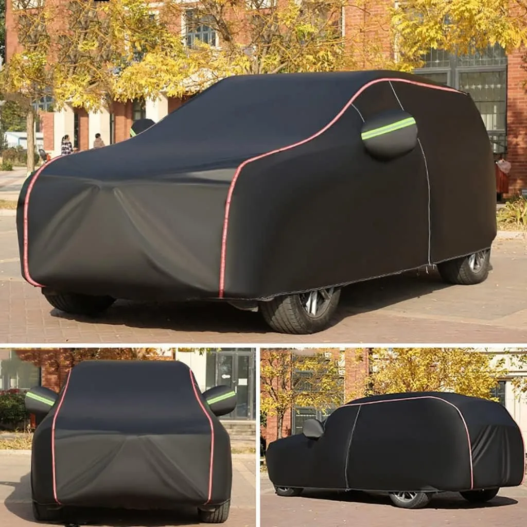 WOLWES Car Covers Are Suitable For Jeep Wrangler Unlimited 2009-2022 All-weather Windproof, Snowproof, Rainproof, UV-protected And Breathable All-season Universal With Side Door Zip Oxford Cloth Car C