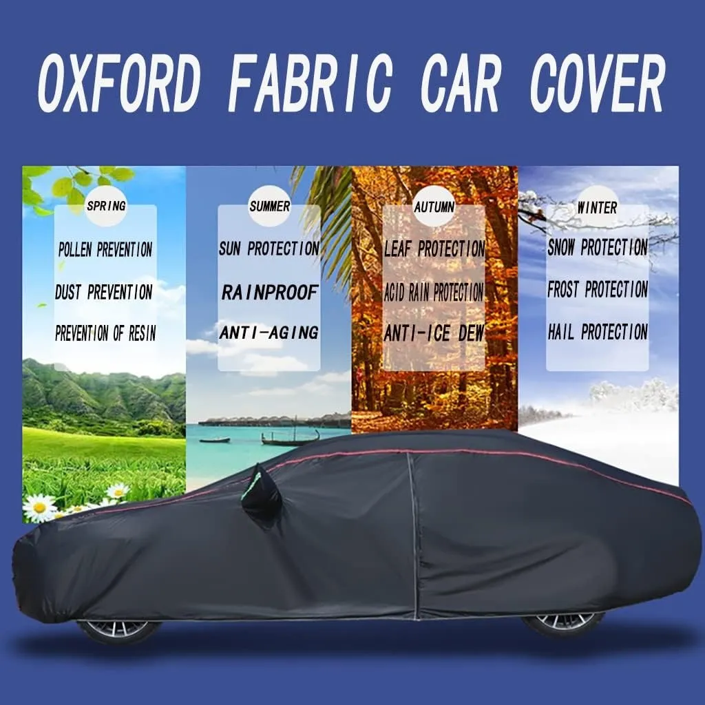 WOLWES Car Covers are Suitable for Lexus ES 350 2007-2024 All-Weather Windproof, Snowproof, Rainproof, UV-Protected and Breathable All-Season Universal with Side Door Zip Oxford Cloth Car Covers (Col